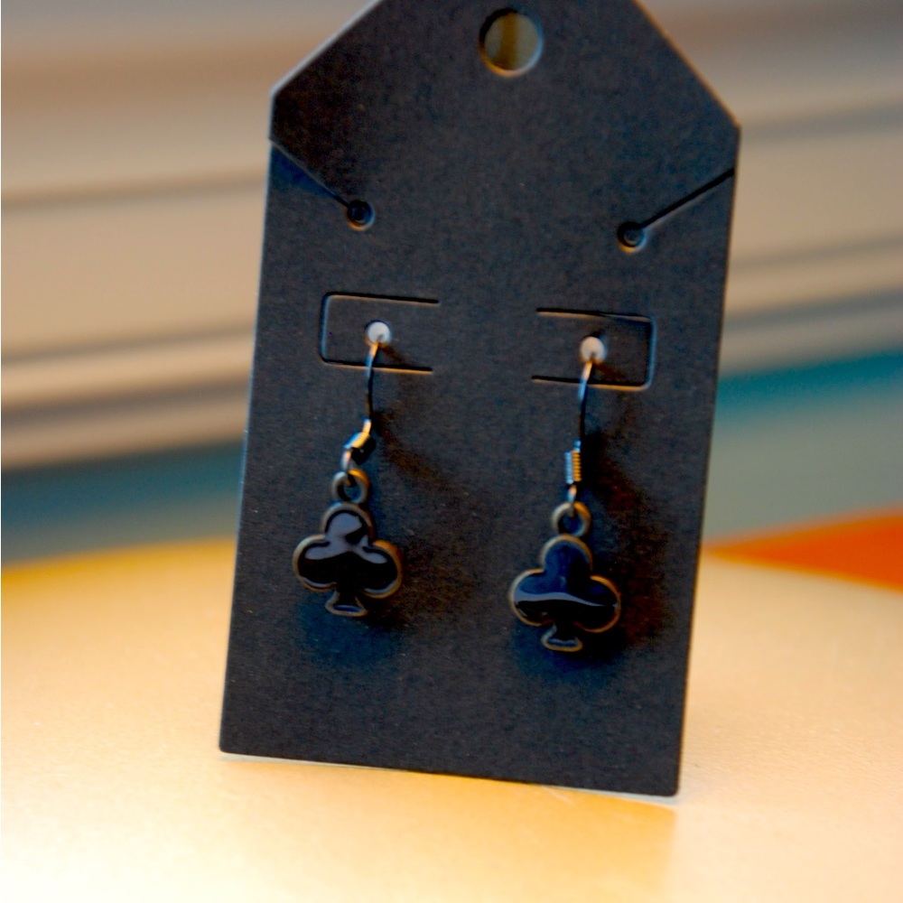 Spade playing card earrings